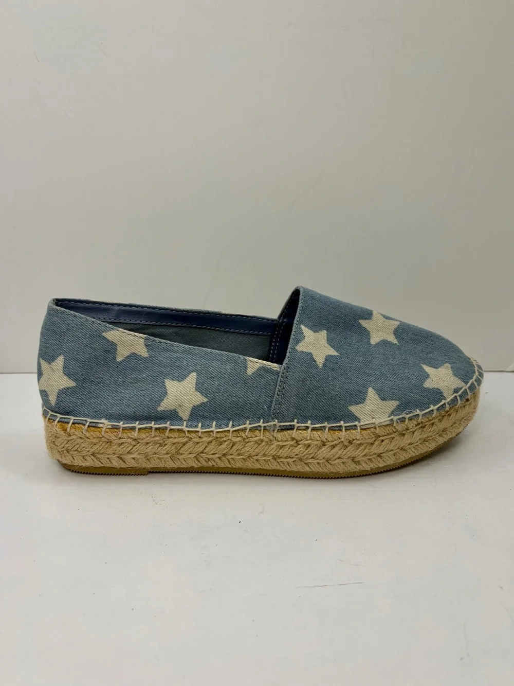 Steve Madden Talan Blue Star Espadrille Slip-On Shoes Size 10